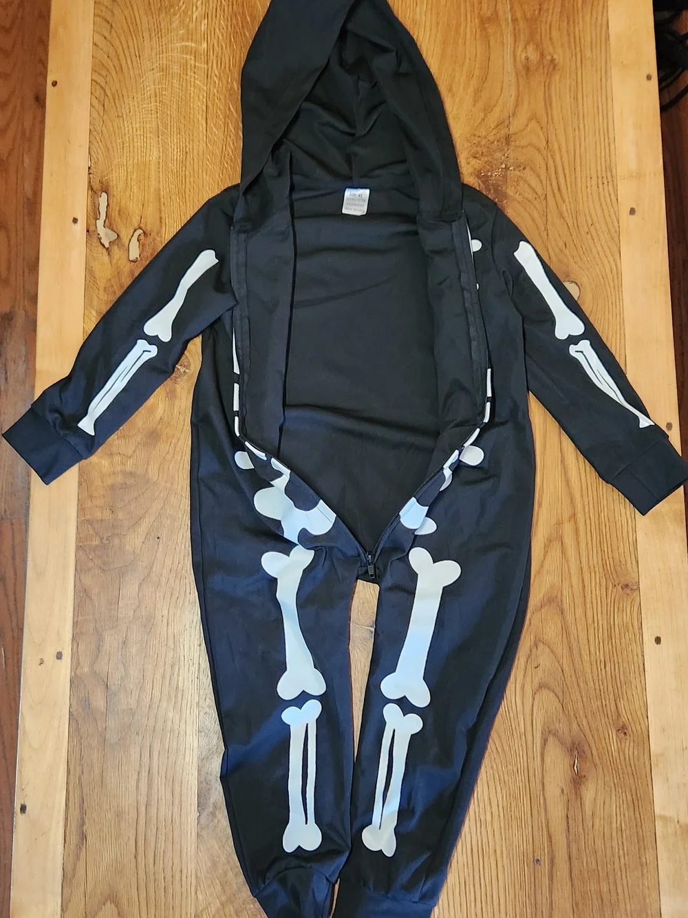 Skeleton Hooded Costume Romper 4T